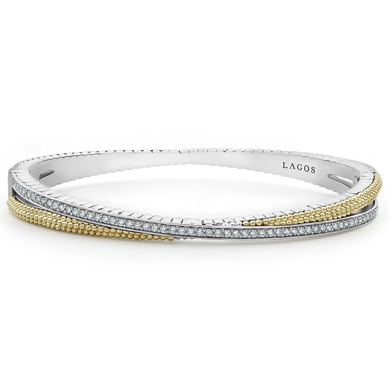 Caviar Lux Gold Caviar and Diamond Bangle
