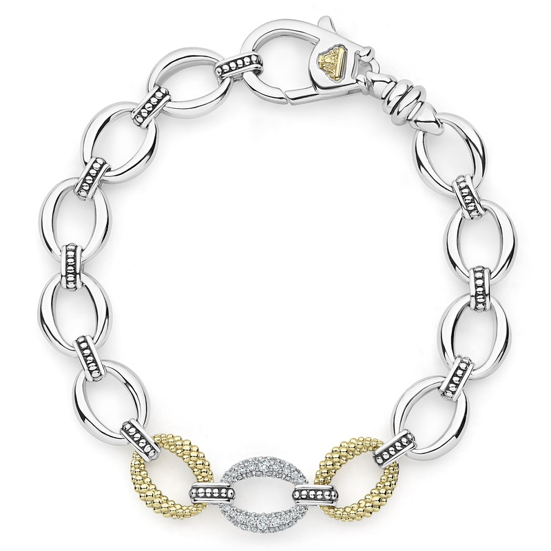 Caviar Lux Single Station Diamond Link Bracelet