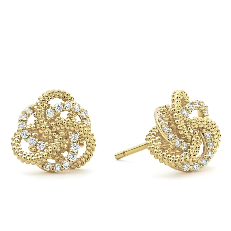 Love Knot Large Gold Love Knot Diamond Earrings
