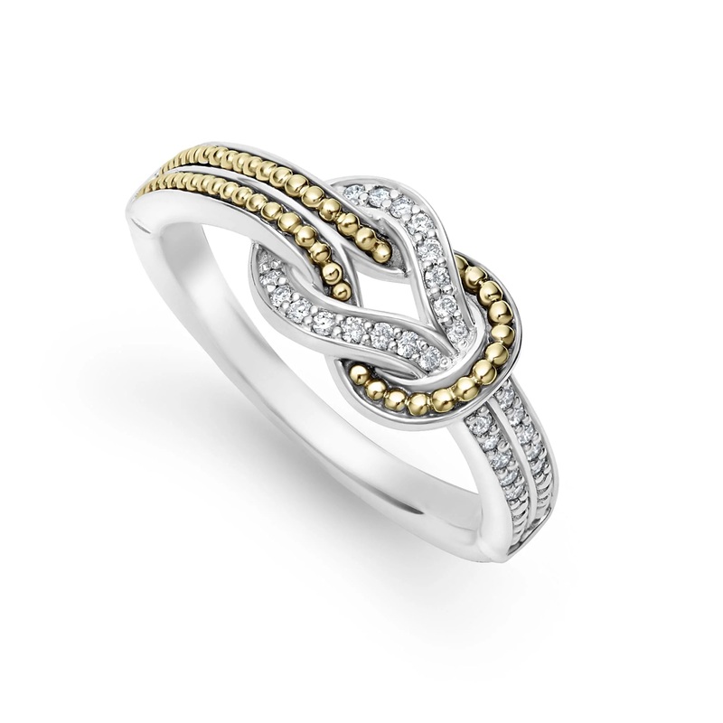 Newport Two Tone Knot Diamond Ring
