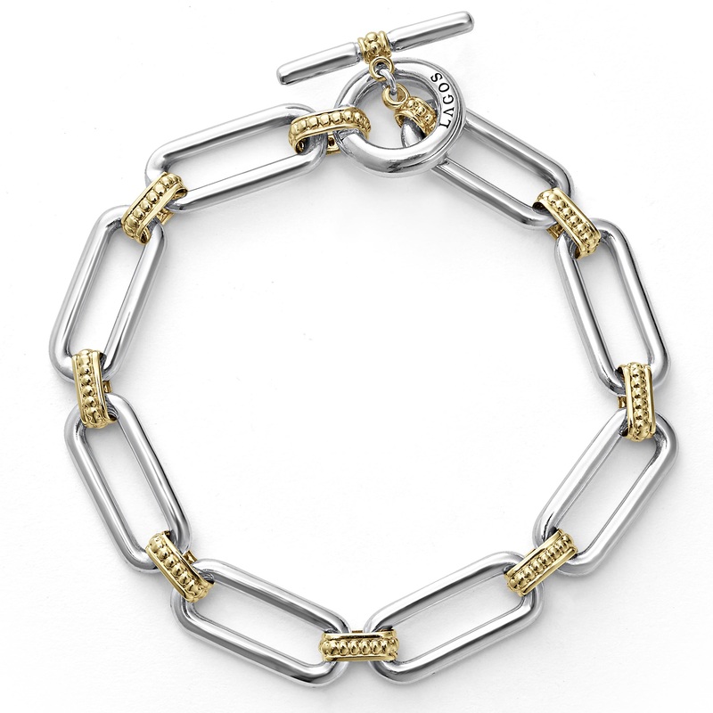 Signature Caviar Two Tone Link Bracelet