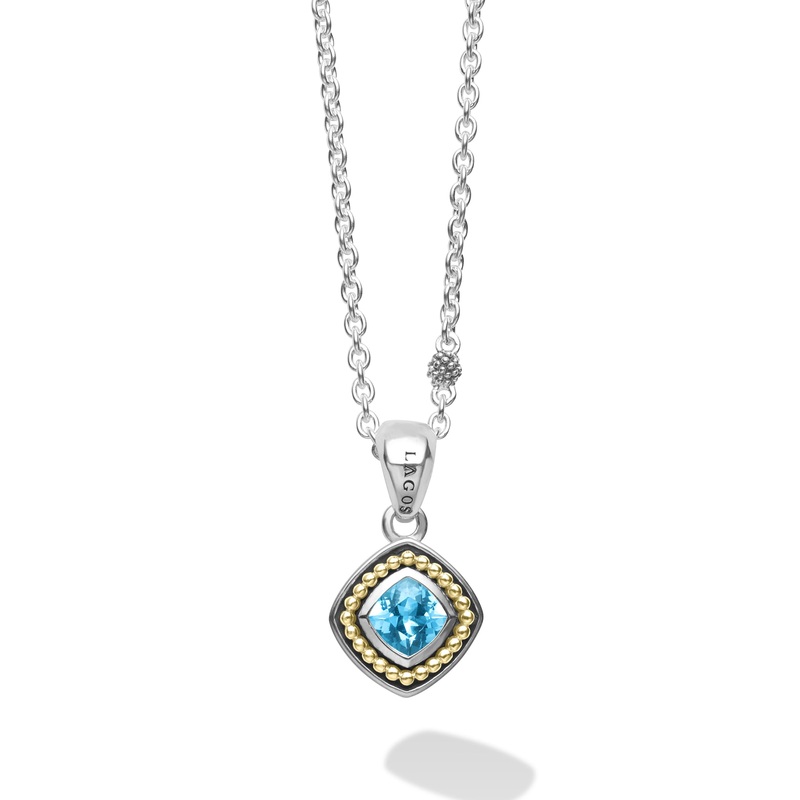 Swiss Blue Topaz Pendant Necklace