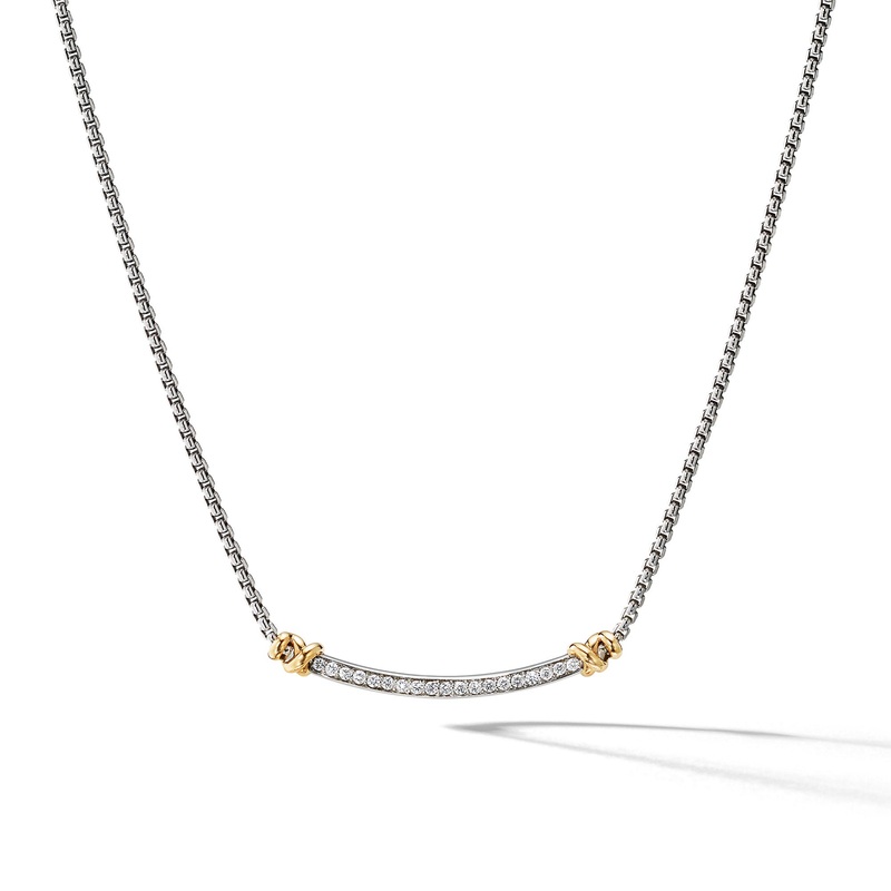 Petite Helena Station Necklace with 18K Yellow Gold and Diamonds