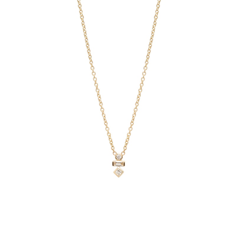 14K MIXED DIAMOND NECKLACE