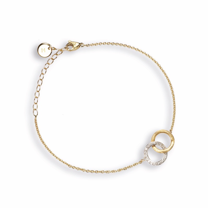 Jaipur Collection 18K Yellow and White Gold Diamond Round Link Bracelet