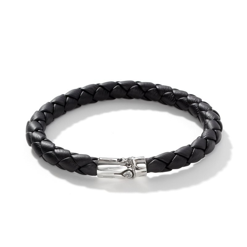Leather Bamboo Station Bracelet