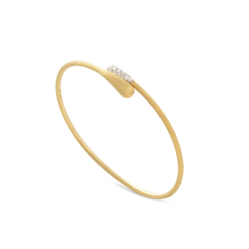 Lucia Collection 18K Yellow Gold and Diamond Hugging Cuff