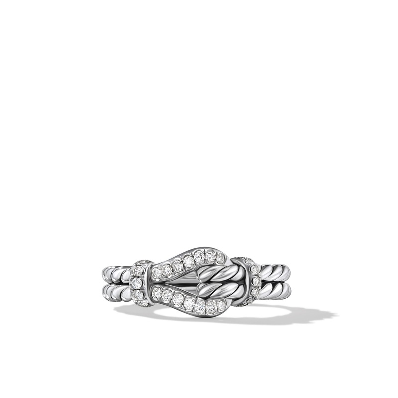 Throughbred Loop Ring with Pave Diamonds