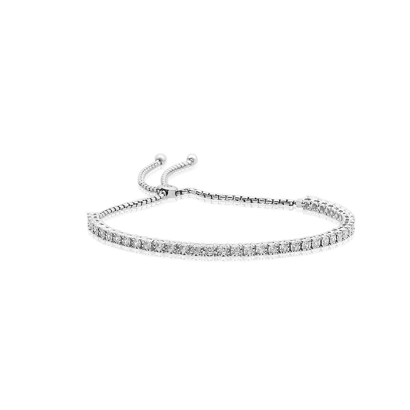 1.00 CTW Bolo Adjustable Diamond Tennis Bracelet