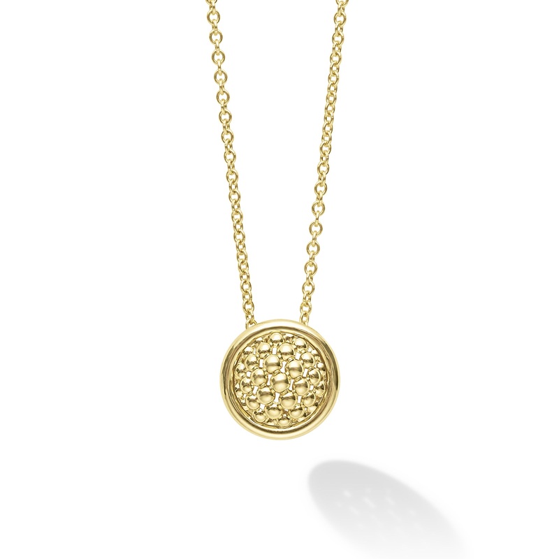 18K Gold Circle Pendant Necklace