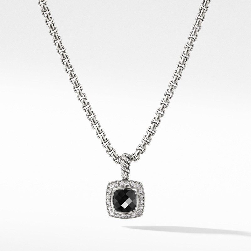 Petite Albion Pendant Necklace with Black Onyx and Diamonds