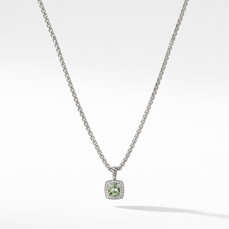 Petite Albion Pendant Necklace with Prasiolite and Diamonds