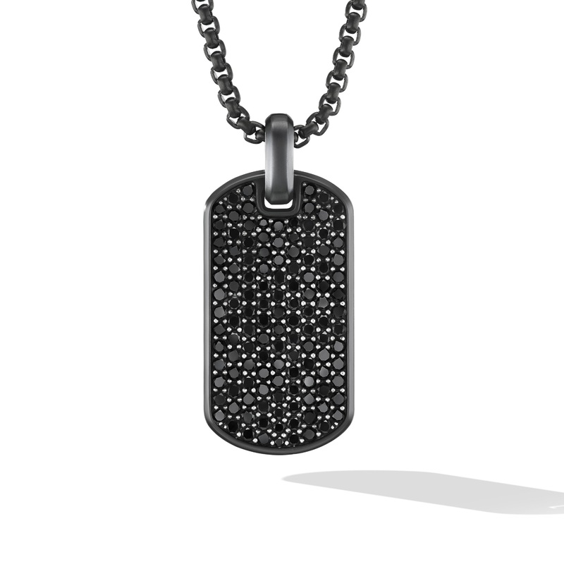 Streamline Pave Tag in Black Titanium with Black Diamonds