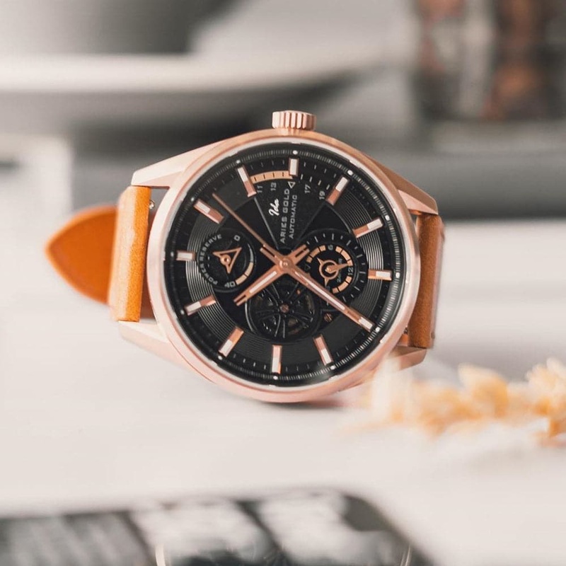 ARIES GOLD 500PCS LIMITED EDITION ROADSTER G 9021 RG-BK MEN’S WATCH