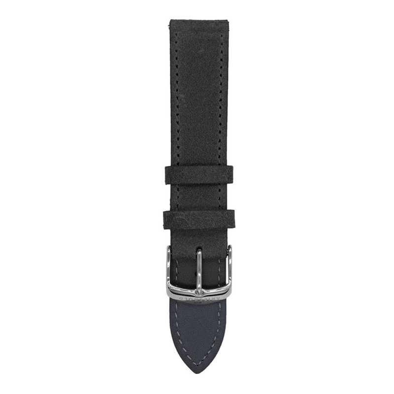 ARIES GOLD DARK GRAY AG-L0044-22 LEATHER STRAP