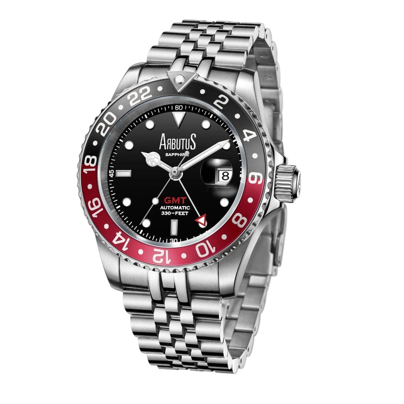 Arbutus GMT Dive Inspired AR2102SBS Stainless Steel Men’s Watch