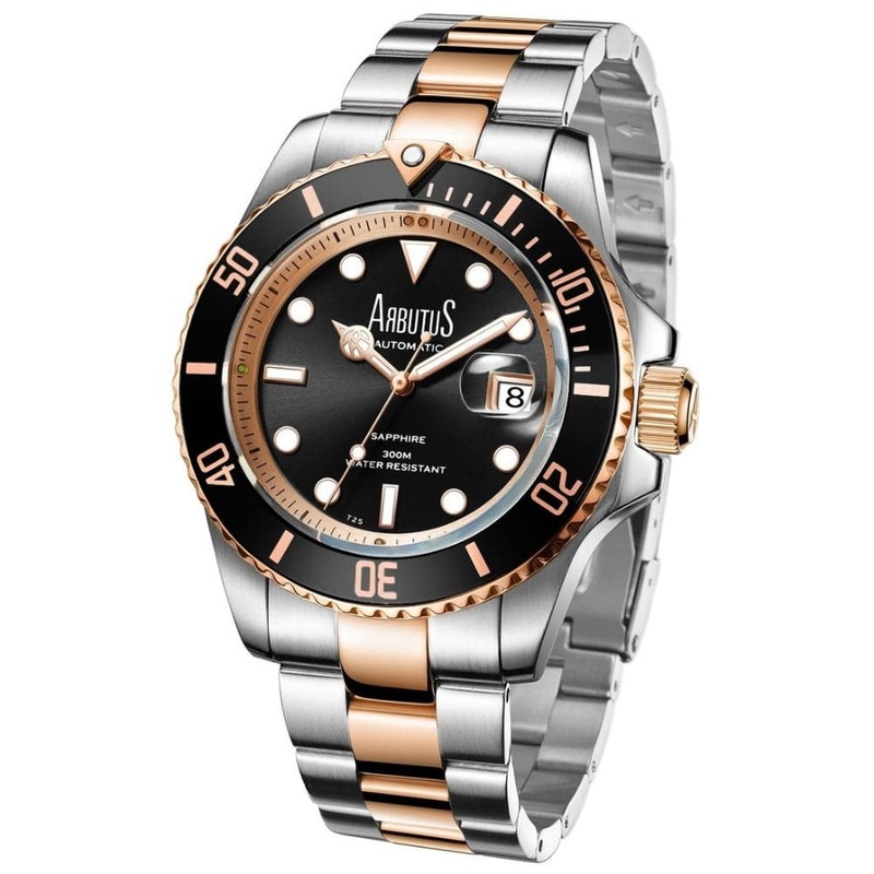 ARBUTUS DIVE AR1907TRBS BLACK DIAL STAINLESS STEEL MEN’S WATCH