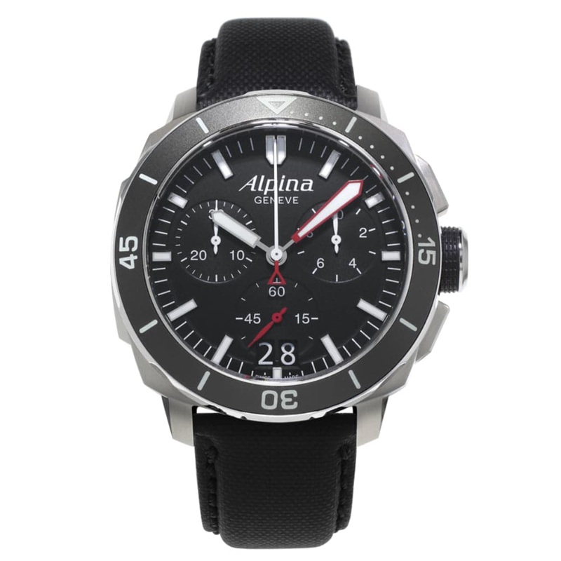 ALPINA SEASTRONG DIVER 300 BLACK DIAL SILICONE STRAP AL-372LBG4V6 MEN’S WATCH