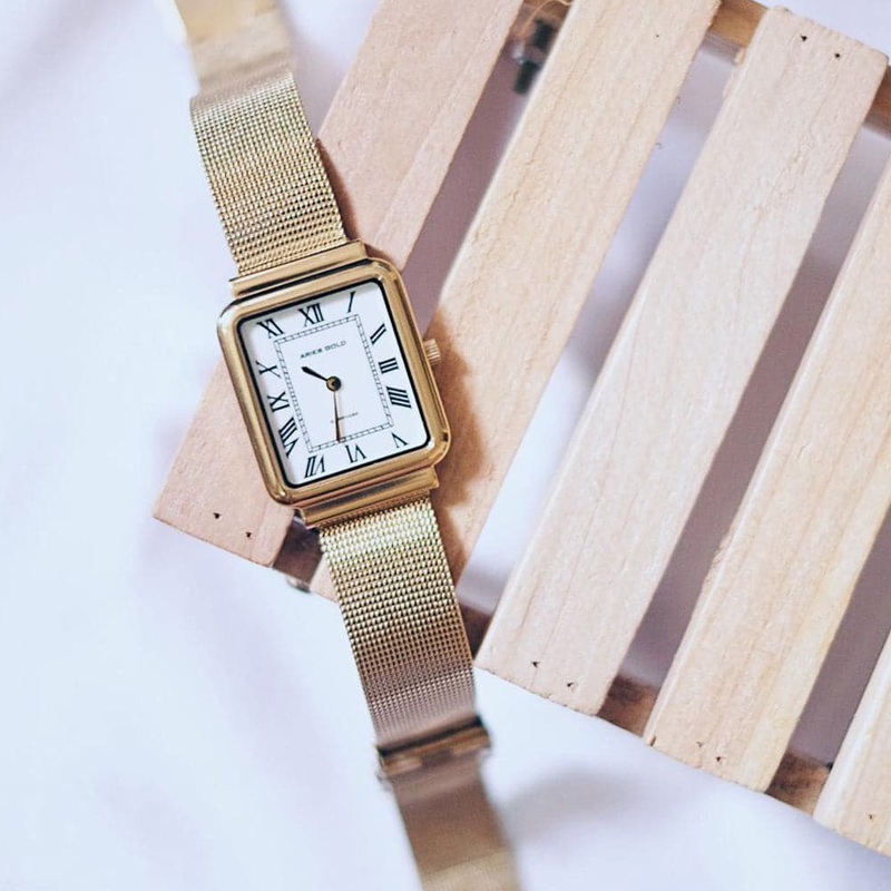ARIES GOLD ENCHANT ISABELLA GOLD STAINLESS STEEL L 5032Z G-W MESH STRAP WOMEN’S WATCH