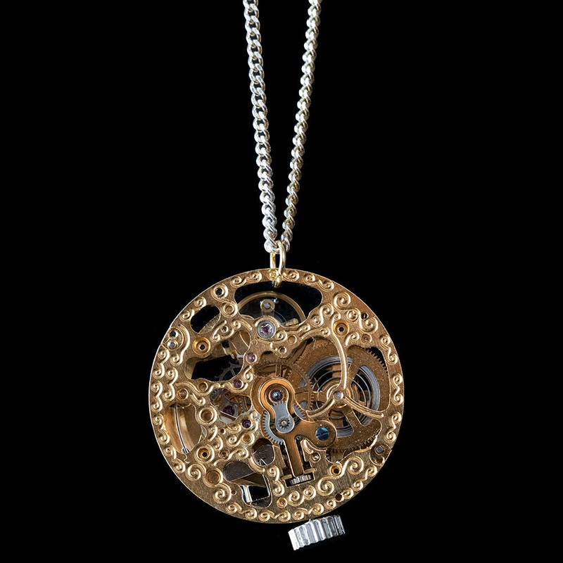 Watch Movement Handmade Necklace – Goldie