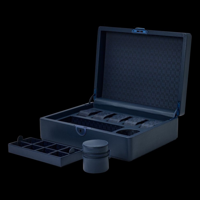 Wolf – Earth 5 Slot Watch Box with Storage Midnight Blue
