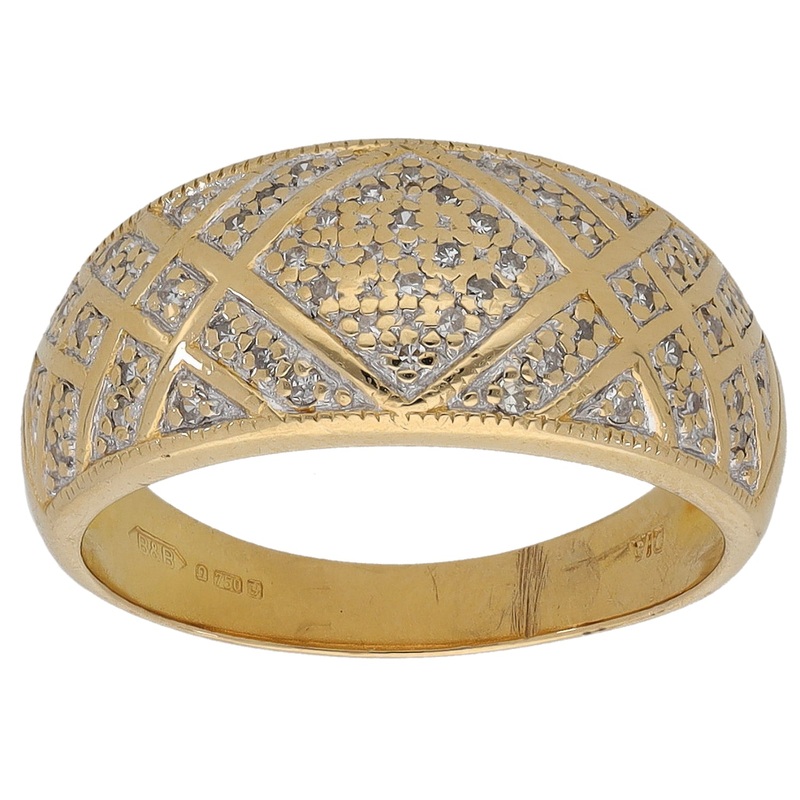 18ct Gold 0.27ct Diamond Alternative Ring Size R