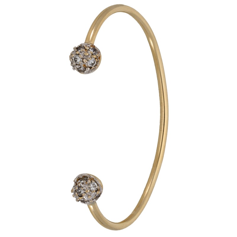 9ct Gold Cubic Zirconia Torque Bangle