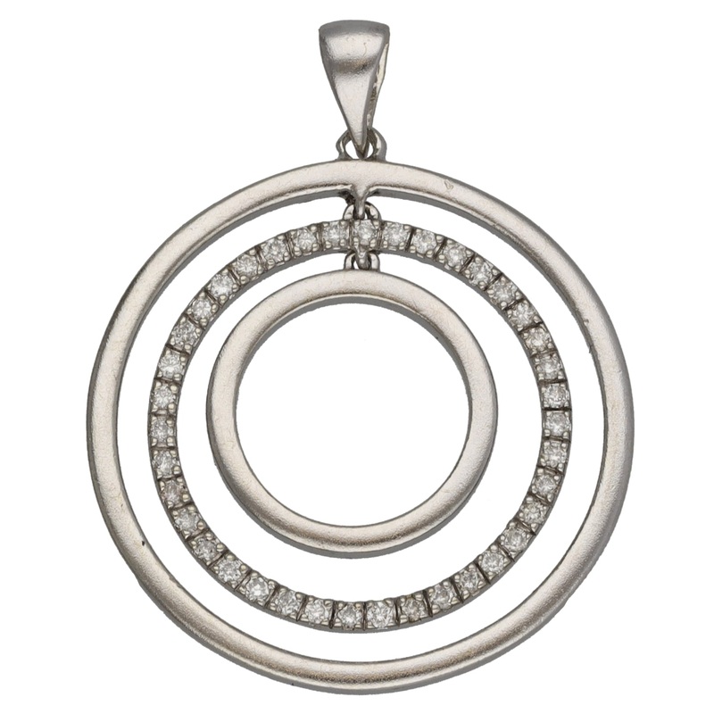 9ct White Gold 0.195ct Diamond Dress/Cocktail Pendant