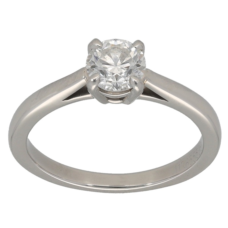 Platinum 0.70ct Diamond Solitaire Ring Size L