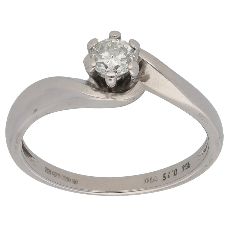 18ct Gold 0.25ct Diamond Solitaire Ring Size L