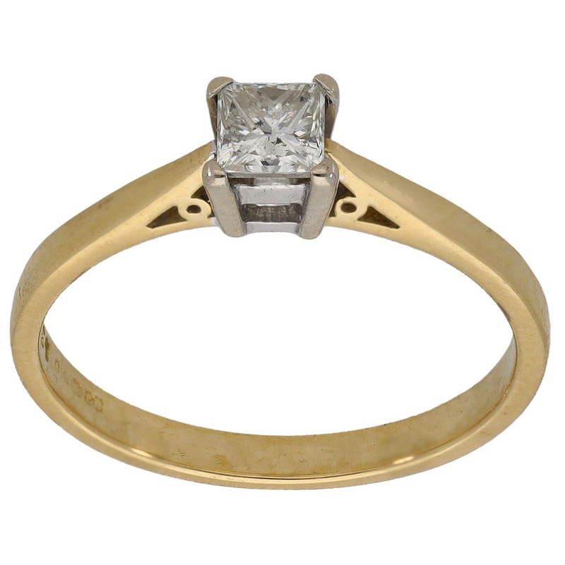 18ct Gold 0.33ct Diamond Solitaire Ring Size L