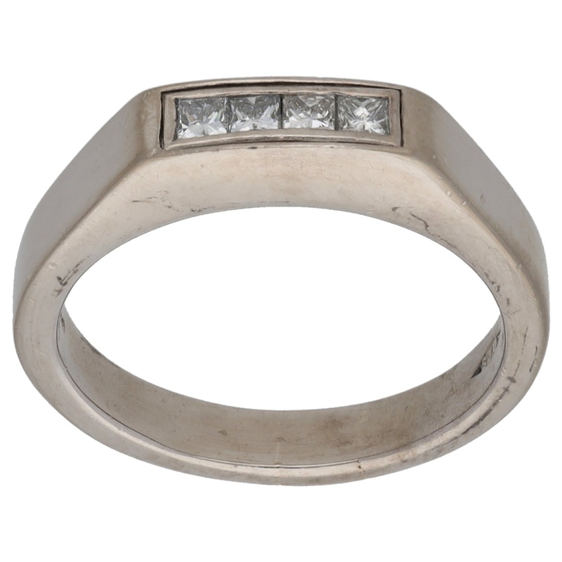 18ct White Gold 0.20ct Diamond Alternative Ring Size K