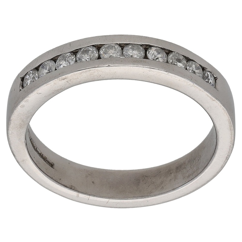 18ct White Gold 0.20ct Diamond Half Eternity Ring Size J
