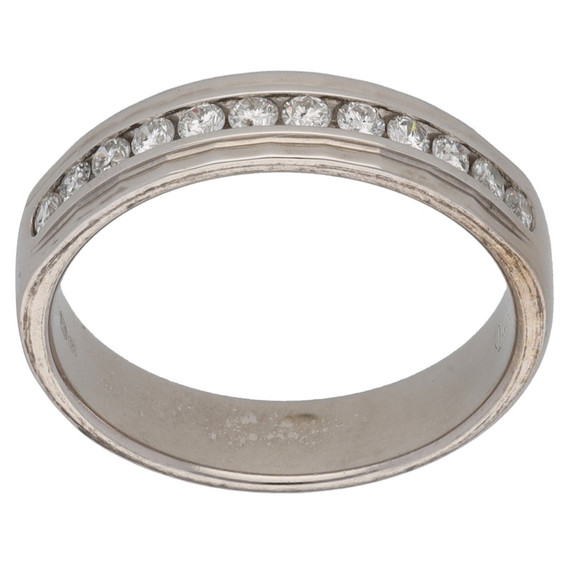 18ct White Gold 0.25ct Diamond Half Eternity Ring Size L