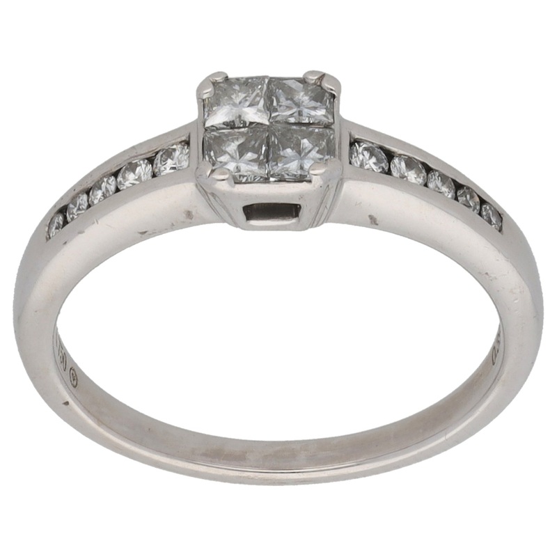 18ct White Gold 0.39ct Diamond Dress/Cocktail Ring Size K