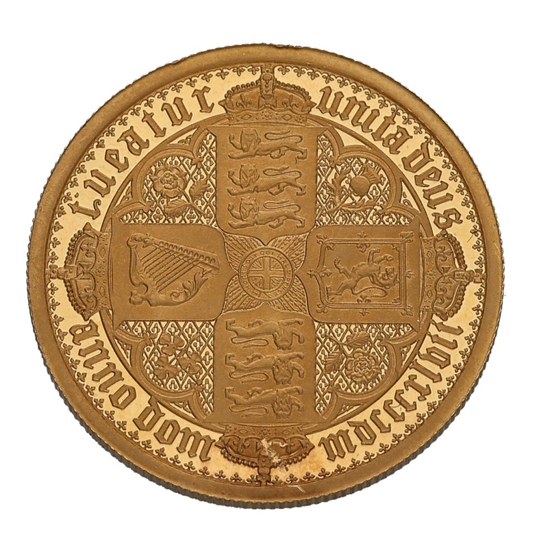 22ct Gold Queen Elizabeth II Gothic Half Sovereign Coin 2021
