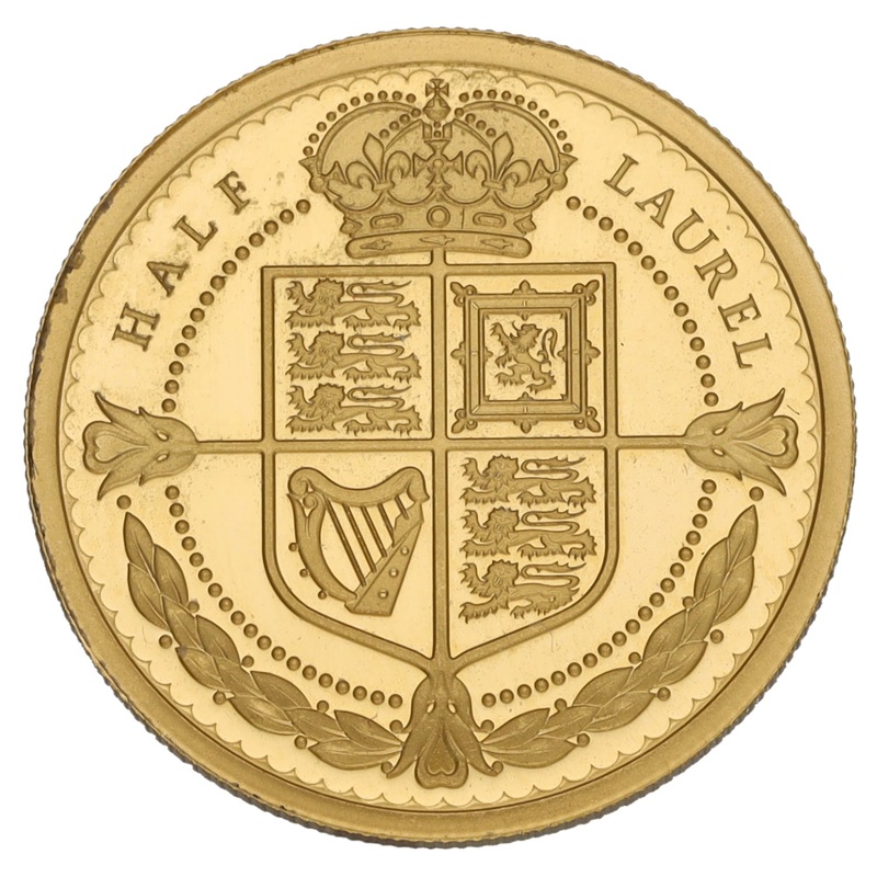 22ct Gold Queen Elizabeth II Half Laurel Coin 2021