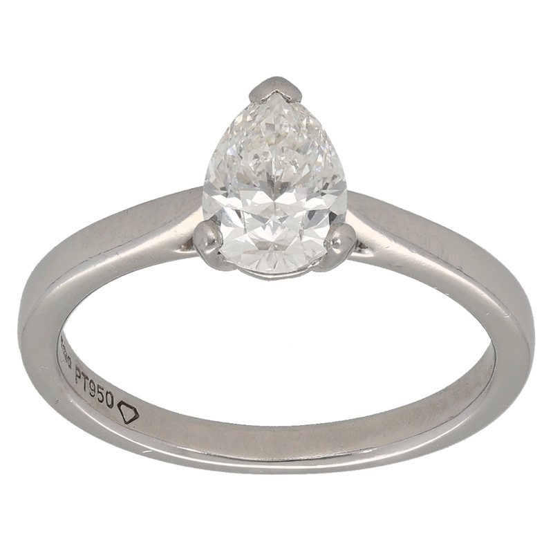 Platinum 1.00ct Diamond Solitaire Ring Size L