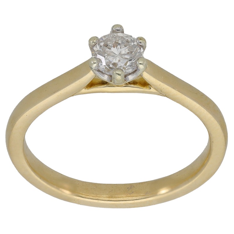14ct Gold 0.30ct Diamond Solitaire Ring Size K