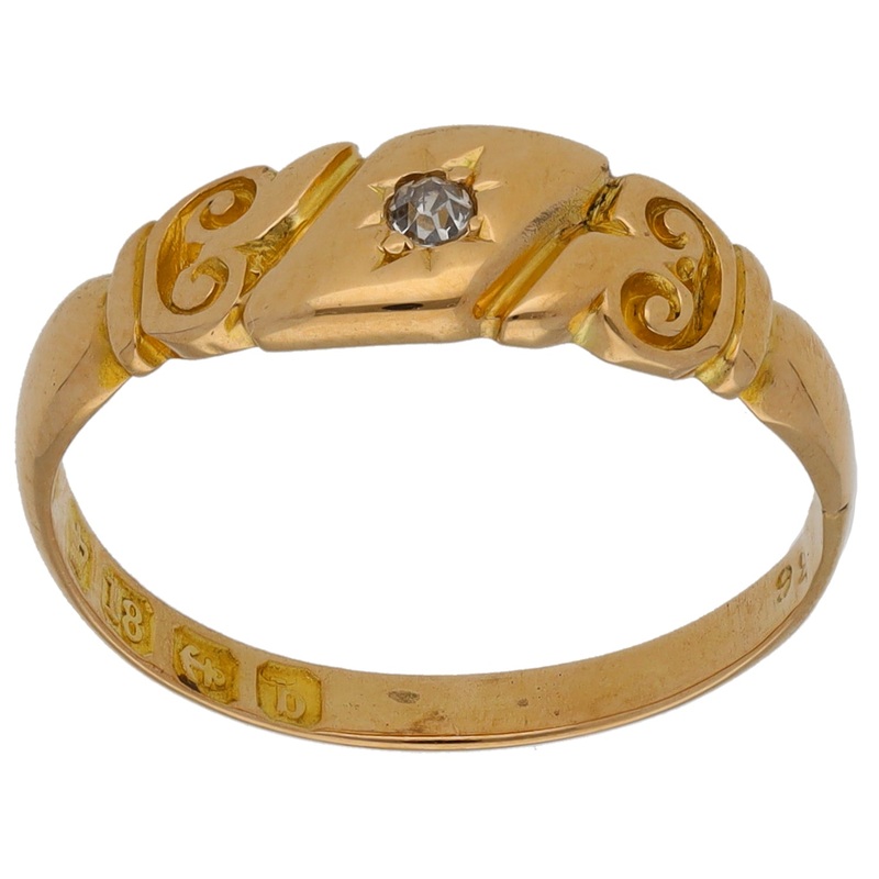 18ct Gold 0.10ct Diamond Solitaire Ring Size M