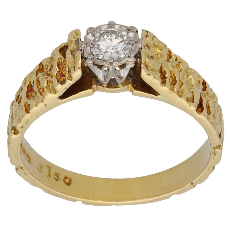 18ct Gold 0.25ct Diamond Solitaire Ring Size N
