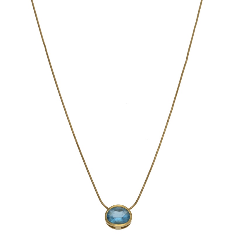 18ct Gold Topaz Fancy Necklace 16″