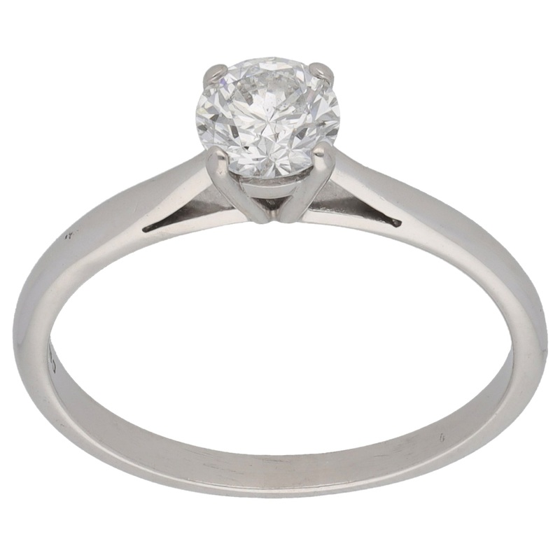 18ct White Gold 0.60ct Diamond Solitaire Ring Size O