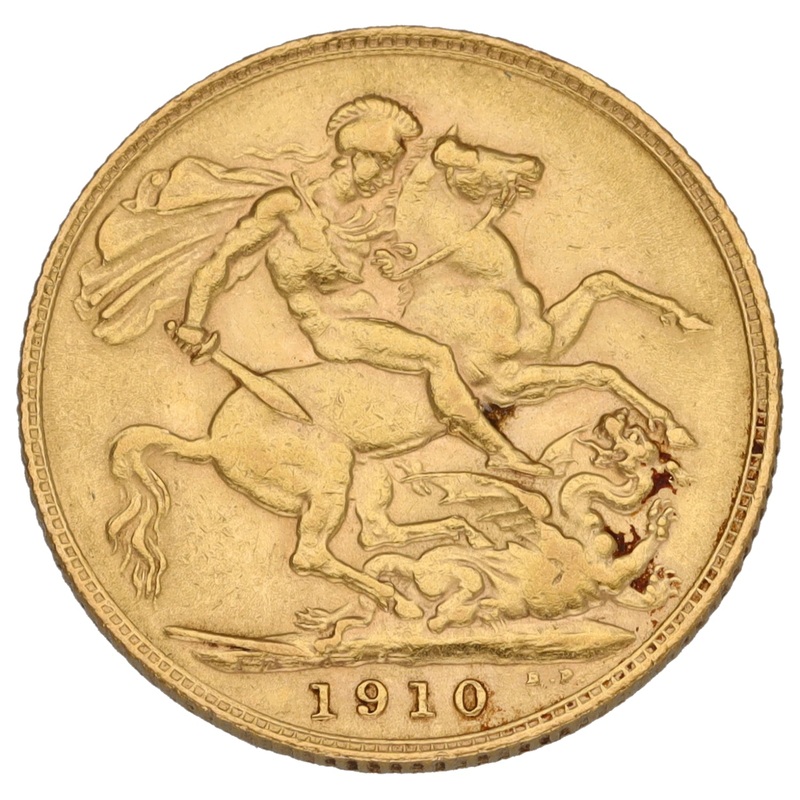 22ct Gold King Edward VII Full Sovereign Coin 1910
