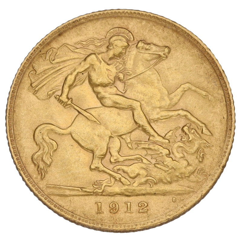 22ct Gold King George V Half Sovereign Coin 1912