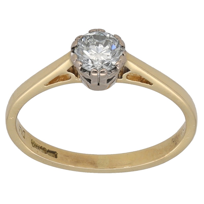 18ct Gold 0.40ct Diamond Solitaire Ring Size L