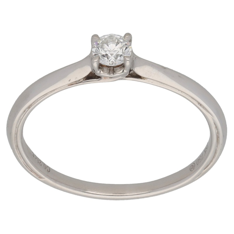 18ct White Gold 0.21ct Diamond Solitaire Ring Size N