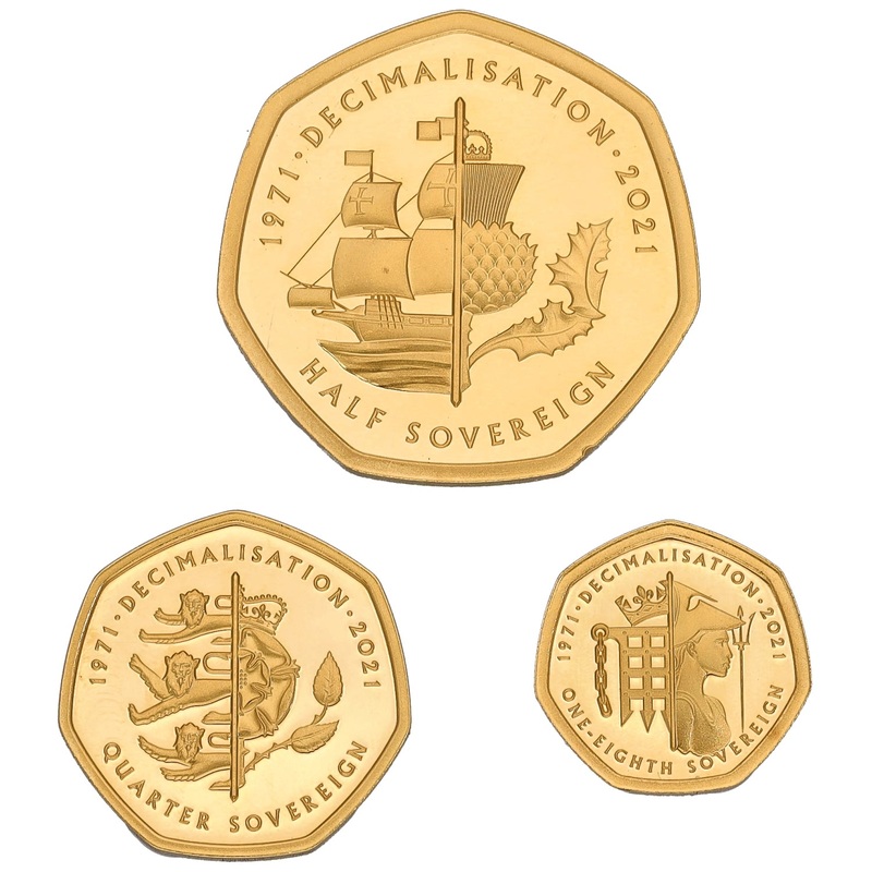 22ct Gold Decimalisation 50th Anniversary Coin Set 2021