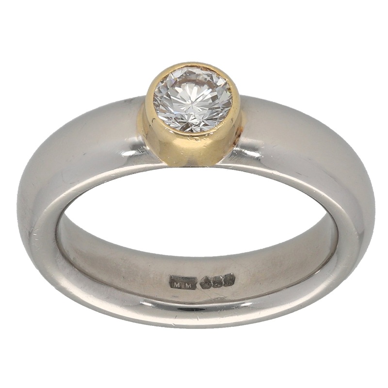 Platinum 0.33ct Diamond Solitaire Ring Size K