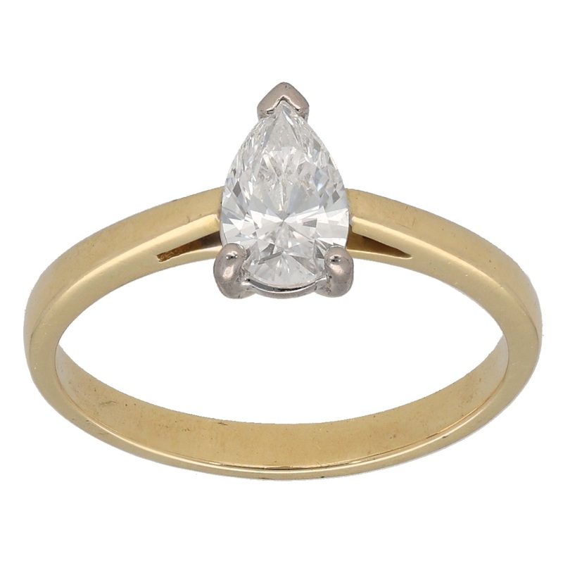 18ct Gold 0.55ct Diamond Solitaire Ring Size M